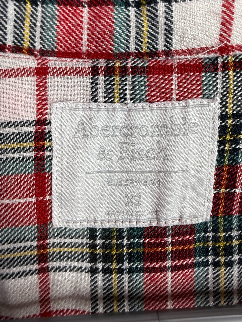 Abercrombie & Fitch shirt Red, White and Green Plaid stripes - Picture 9 of 14